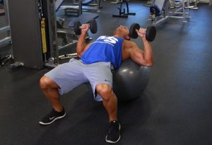 chest press on ball